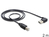 Anschlusskabel USB 2.0 EASY Stecker A an Stecker B, gewinkelt, schwarz, 2m, Delock® [83375]