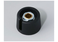 Drehknopf, 6.35 mm, Kunststoff, schwarz, Ø 23 mm, H 16 mm, A3023639