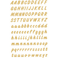 Buchstaben-, Zahlen-Etiketten, A-Z wetterfest, 8 mm, Druckschrift kursiv, gold