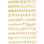 Buchstaben-, Zahlen-Etiketten, A-Z wetterfest, 8 mm, Druckschrift kursiv, gold