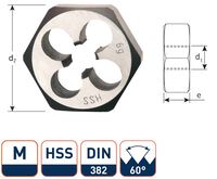 Rotec 370.0800 HSS Zeskante Snijmoeren DIN 382 Metrisch M 8x1,25