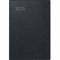 Taschenkalender 723 7,6x11,2cm 1 Woche/2 Seiten Leder schwarz 2025