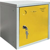 Cube lockers - 300 x 300 x 300mm, yellow doors