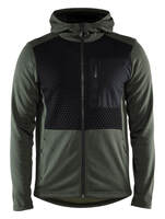 Kapuzensweater 3540 mit Reißverschluss herbstgrün/schwarz