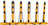 Absperrpfosten-Set Multi-Max gelb/schwarz, 6 Pfosten + Kette