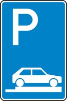 Verkehrszeichen VZ 315-85 Parken auf Gehwegen, 900 x 600, 2mm flach, RA 1
