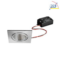 LED Einbau-Downlight BB16, V4A, IP54, eckig, 230V, 6W 3000K 640lm 38°, On/Off, Edelstahl