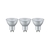 3er-Set LED Reflektorlampe, 230V, GU10, 4W 2700K 230lm 500cd 36°, Alu