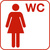 Türkennzeichnung "Damen-WC + Rahmen", Folie, 200 x 200 mm, rot