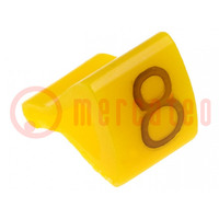 Markers; Marking: 8; 1.7÷3.5mm; H: 7mm; A: 6mm; -30÷100°C; leaded