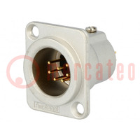 Socket; XLR; male; PIN: 7; flange (2 holes),for panel mounting