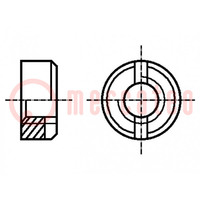 Dado; rotonda; M6; 1; acciaio; Copertura: zinco; BN 220; DIN 546
