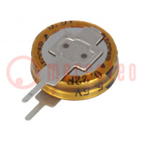 Supercapacitor; THT; 0.22F; 5.5VDC; ±20%; Ø11.5x12.5mm; -25÷70°C