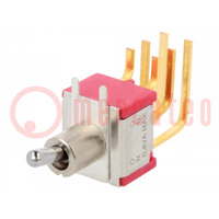 Switch: toggle; Pos: 2; DPDT; ON-ON; 0.02A/20VAC; 0.02A/20VDC; IP40