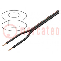 Wire: loudspeaker cable; 2x2.5mm2; stranded; OFC; black; PVC