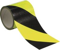 Warnband - Gelb/Schwarz, 10 cm x 16 m, PVC-Folie, Gefahrenstellen, Für innen