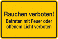 Hinweisschild - Gelb/Schwarz, 20 x 30 cm, Folie, Selbstklebend, Seton, Text