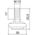 Skizze zu Höhenverstellschraube M10 Gewinde ø 30 mm, Kunststoff schwarz/Stahl | 10 Stk