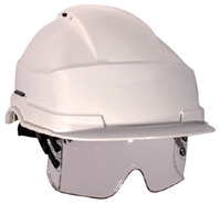 CASQUE DE CHANTIER IRIS 2 BLANC AVEC LUNETTE MASQUE - AUBOUEIX - 0271C