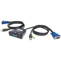 Manhattan 2-Port Mini-KVM-Switch mit Audio, 2-Port USB, Audiounterstützung