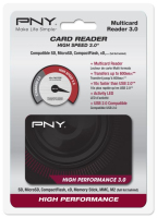 PNY High Performance Reader 3.0 kártyaolvasó USB 3.2 Gen 1 (3.1 Gen 1) Fekete