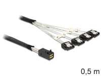 DeLOCK 83392 cable Serial Attached SCSI (SAS) 0,5 m Negro, Plata