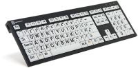 Logickeyboard XL Print Tastatur USB QWERTY UK Englisch Schwarz, Weiß
