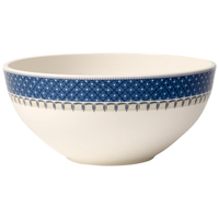 Villeroy & Boch Casale Blu Salatschüssel 4 l Rechteck Porzellan Beige, Blau