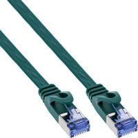 InLine Flat patch cable, U/FTP, Cat.6A, green, 1m