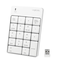 LogiLink ID0186 numeric keypad Universal RF Wireless White