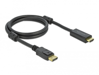 DeLOCK 85955 adaptador de cable de vídeo 1 m HDMI tipo A (Estándar) DisplayPort Negro