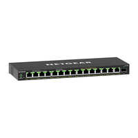 NETGEAR GS316EP-100PES commutateur réseau Géré Gigabit Ethernet (10/100/1000) Connexion Ethernet, supportant l'alimentation via ce port (PoE) Noir