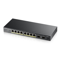 Zyxel GS1100-10HP v2 Non-géré Gigabit Ethernet (10/100/1000) Connexion Ethernet, supportant l'alimentation via ce port (PoE) Noir