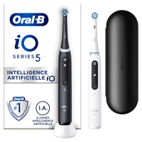 Oral-B iO Series 5 Duopack Elektrische Zahnbürste, Reiseetui, Matt Black/Quite White