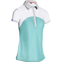 Women's Golf Polo 900 - Blue Lagoon / White - L