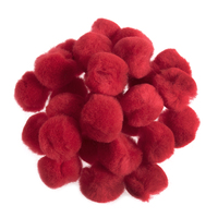 Pom Poms 2.5cm: Red: Pack of 100