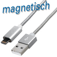 Magnetisches Anschlusskabel USB Typ A Stecker auf Lightning Stecker, Länge: 1,0 m