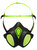 Halbmaske inklusive Filter A2P3 R D, Maskenkörper aus thermoplast. Gummi