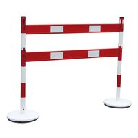 Barrier post set with rails