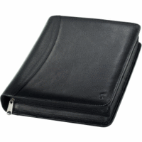 Kalender-Ringbuch A5 Compact Standard Leder schwarz