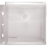 CD-Hülle 135x135mm PP Lochrand, Klettverschluss und Falte farblos transparent