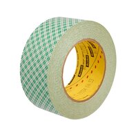 3M™ Doppelseitiges Klebeband mit Papiervlies-Träger 410M, Weiß, 25 mm x 33 m, 0.15 mm