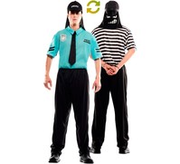 Disfraz Doble de Policía y Ladrón para adultos XL