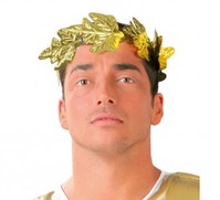Corona de César Emperador de Roma de laurel de plástico T.Universal