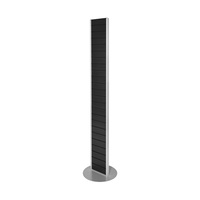 FlexiSlot® Tower "Slim" | traffic black similar to RAL 9004 1830 mm steel silver similar to RAL 9006 400 mm no