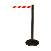 Barrier Post / Barrier Stand "Guide 28" | black red / white - diagonal stripes 2300 mm