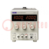 Power supply: laboratory; single-channel,linear; 0÷30VDC; 0÷2A
