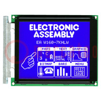 Display: LCD; grafisch; 160x128; STN Negative; blauw; LED; PIN: 20