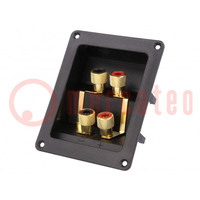 Terminal; loudspeaker; with jumpers; for panel mounting,screw