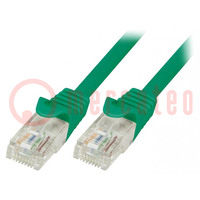 Patch cord; U/UTP; 6; Line; CCA; PVC; grün; 3m; 24AWG